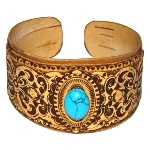 Bracelet en bois - Turquoise