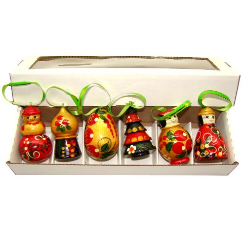Décoration Russe pour Sapin de Noël - Khokhloma - Russie