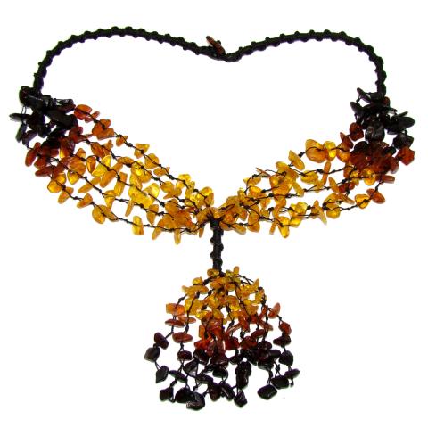 Véritable multicolore Baltic Amber Collier long de 65 cm