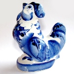 Figurine Coq en porcelaine russe Gzhel