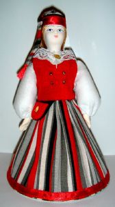 Poupée en porcelaine - Costume traditionnel finlandais