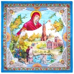 Foulard collection russe en soie - Protection de la Sainte Vierge Marie