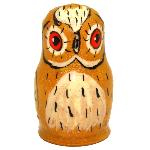 Dé à coudre hibou en bois