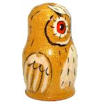 Dé à coudre hibou en bois