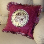 Housse de coussin aubergine en velours