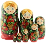 Matriochka grande taille - fraise de Khokhloma