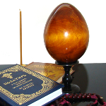 Icône peine sur oeuf en bois - Icône du Christ peinte