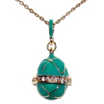 Pendentif-Œuf vert Faberge copie