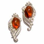 BOUCLES D'OREILLES EN AMBRE VERITABLE