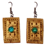 Boucles d'oreilles en écorce - Malachite