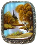 Broche russe - Paysage Russe