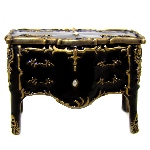 Commode Louis XV noire - copie boite Faberge