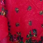 Foulard russe rouge - foulard motif floral avec lurex 
