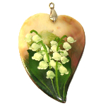 Pendentif coeur en nacre - Muguet