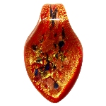 Pendentif Murano feuille - Klimt Rouge