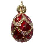 Pendentif oeuf rouge - copie Fabergé Lys