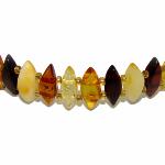 Bracelet en ambre multicolore avec pierres d'ambre losange