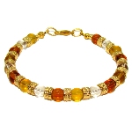 Bracelet perles Murano couleur ambre