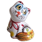 Chat - Figurine en majolique