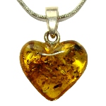 Coeur Pendentif en Ambre naturel Baltique