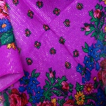 Foulard mauve à fleurs