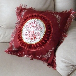 Housse de coussin bordeaux en velours