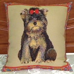 Housse de coussin tissée - chien Terrier