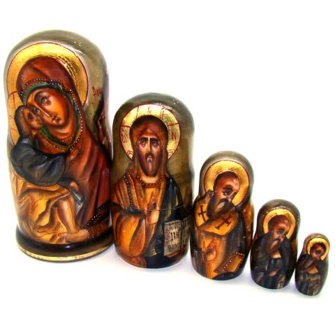 Matriochka Religieuse, collection Icônes de Palekh