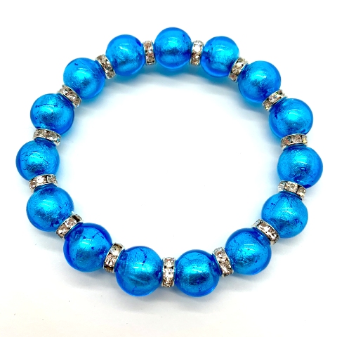 Bracelet bleu turquoise Murano
