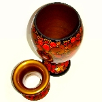 Grand Vase en bois Khokhloma