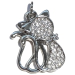 Pendentif Chat strass