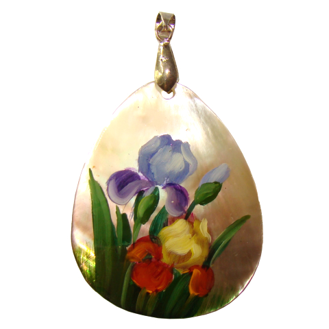 Pendentif fleur en nacre - Iris