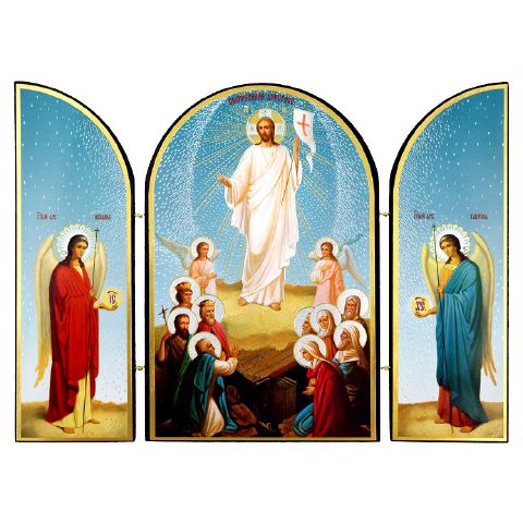 Icône Triptyque La Résurrection du Christ