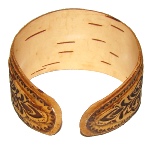 Bracelet en bois - écorce de bouleau - Malachite