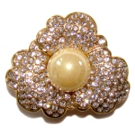 Broche Fleur ornée de perle - copie Faberge