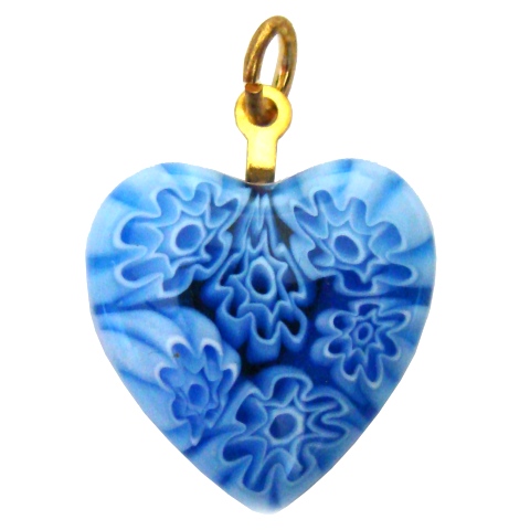 Pendentif Cœur bleu Murano