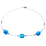 Collier Ras du cou Murano - Bleu et Argent