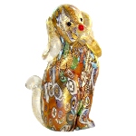 Figurine chien en verre Murano authentique - Murrine et Or