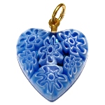 Cœur Murano bleu - Pendentif 