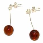 Boucles d'oreilles pendantes en ambre véritable