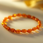 Bracelet adulte perle olive baroque d'ambre 