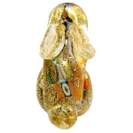 Figurine lapin en verre Murano authentique, collection Murrine et Or