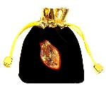 Pendentif Murano feuille - Klimt Rouge