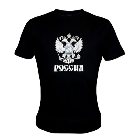 T-shirt russe pour homme a l'aigle à deux têtes
