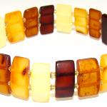 Bracelet adulte d'ambre multicolore non poli