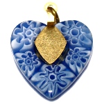 Cœur Murano bleu - Pendentif 