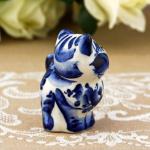 Figurine Chaton miniature en porcelaine Gzhel