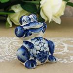 Grenouille décorative en porcelaine russe Gjel