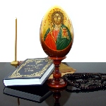 Icone Christ Pantocrator - Oeuf icone peinte