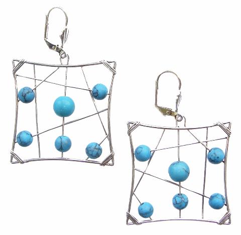 Boucles d'oreilles artisanales en Turquoise